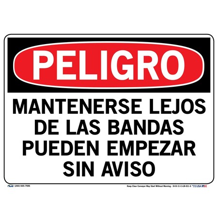 Vestil Vinyl Label Sign, 10-1/2" Height, 14-1/2" Width, Vinyl Label, Rectangle, Spanish SI-D-11-C-LB-011-S